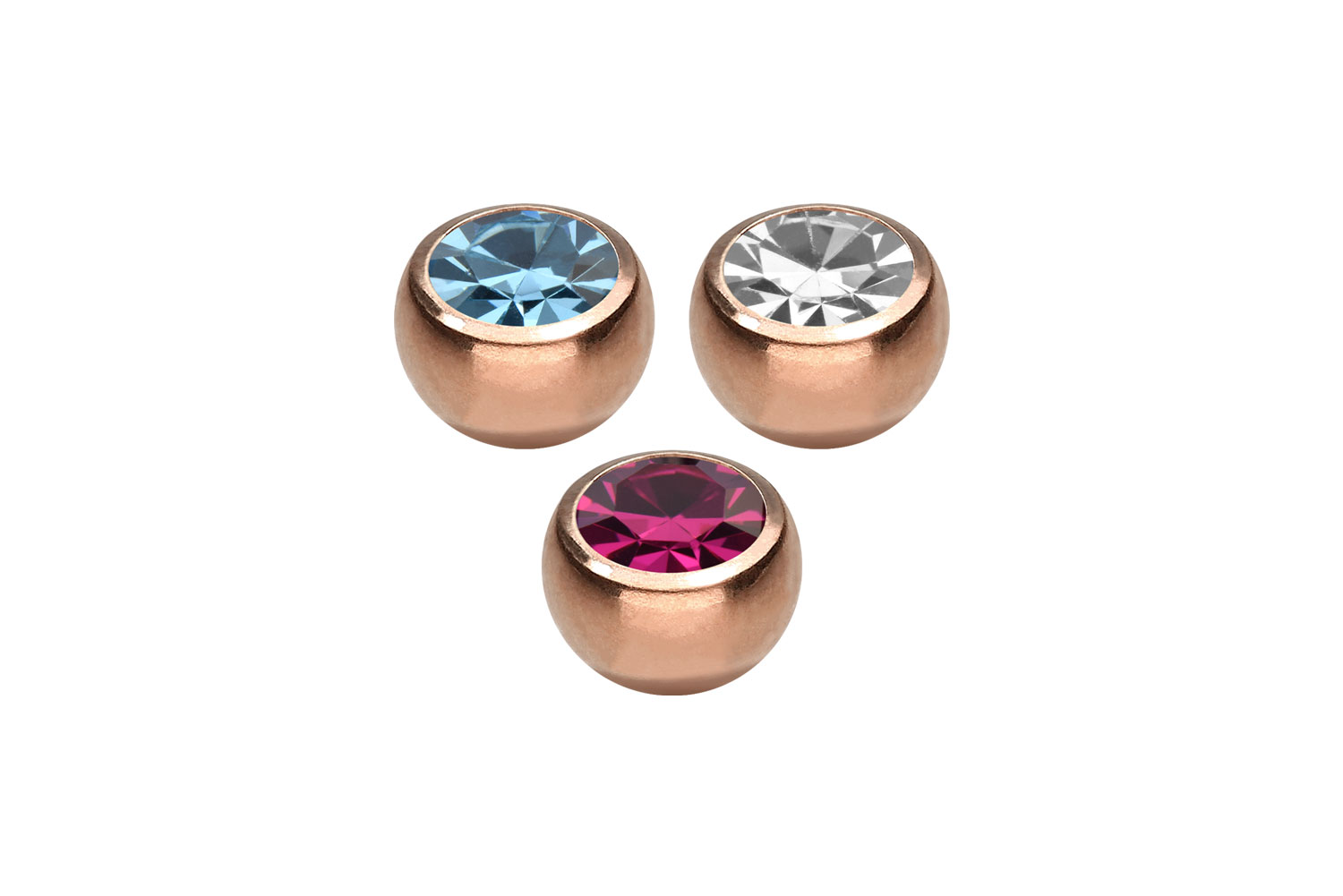 SET Chirurgenstahl Schraubkugel KRISTALL von Piercingline